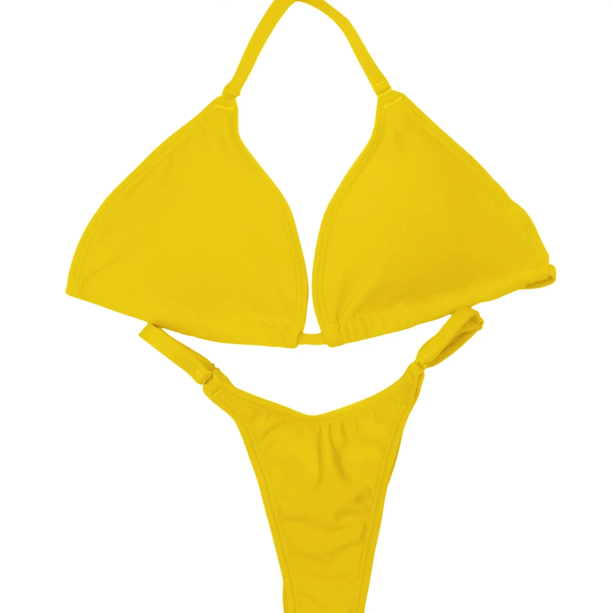Matte Yellow Fit Model Competition Suit