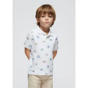 Mayoral Boys Printed Polo Shirt 3107 Caravan