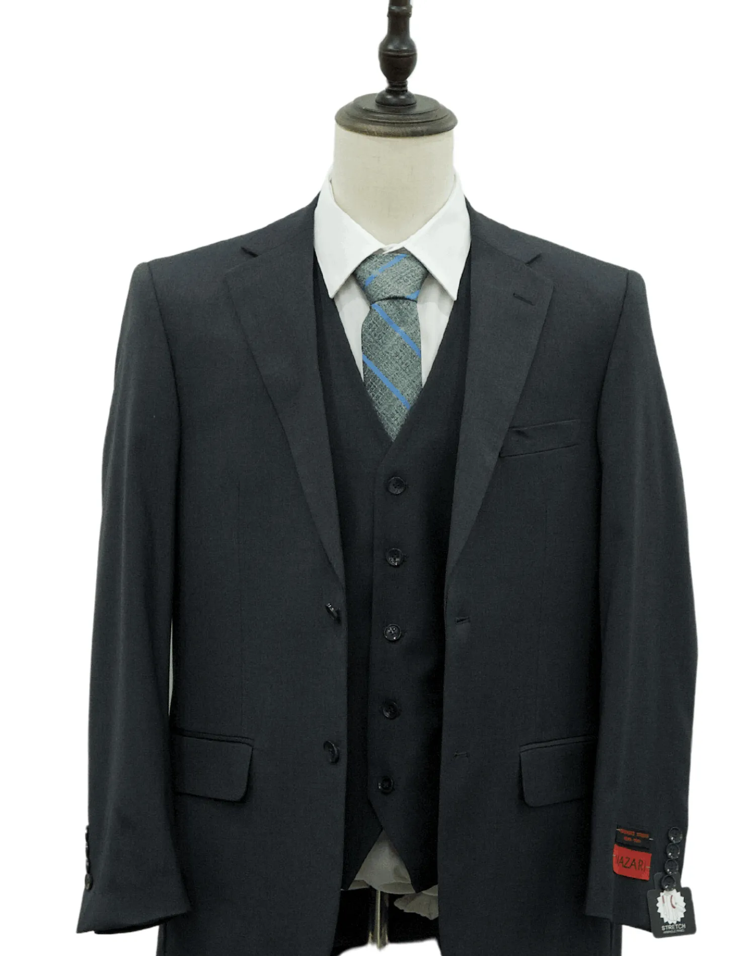 Mazari Vested Slim Fit Suit - Paris Charcoal 1525