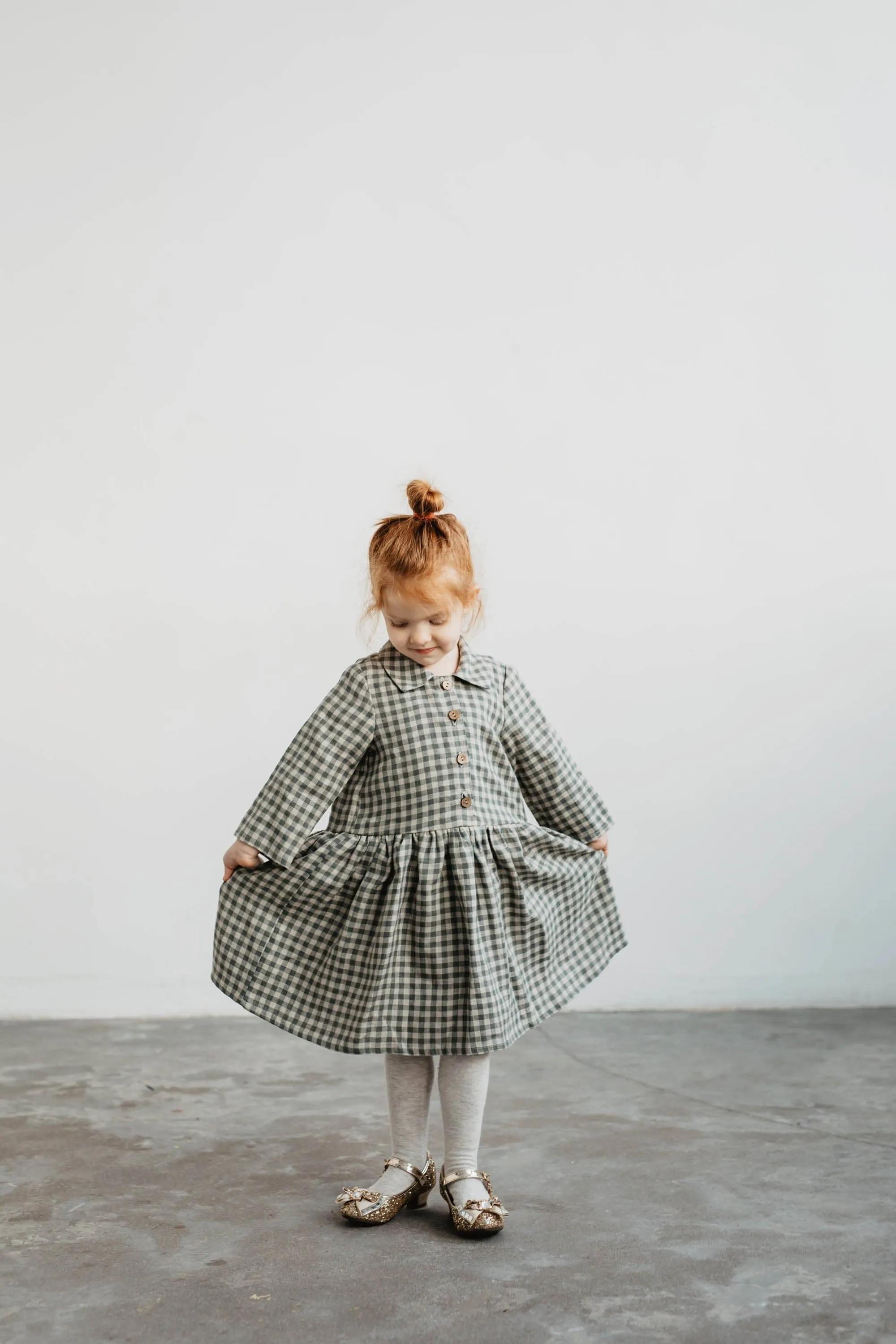 Medeina Girls Linen Dress | Multiple Colours