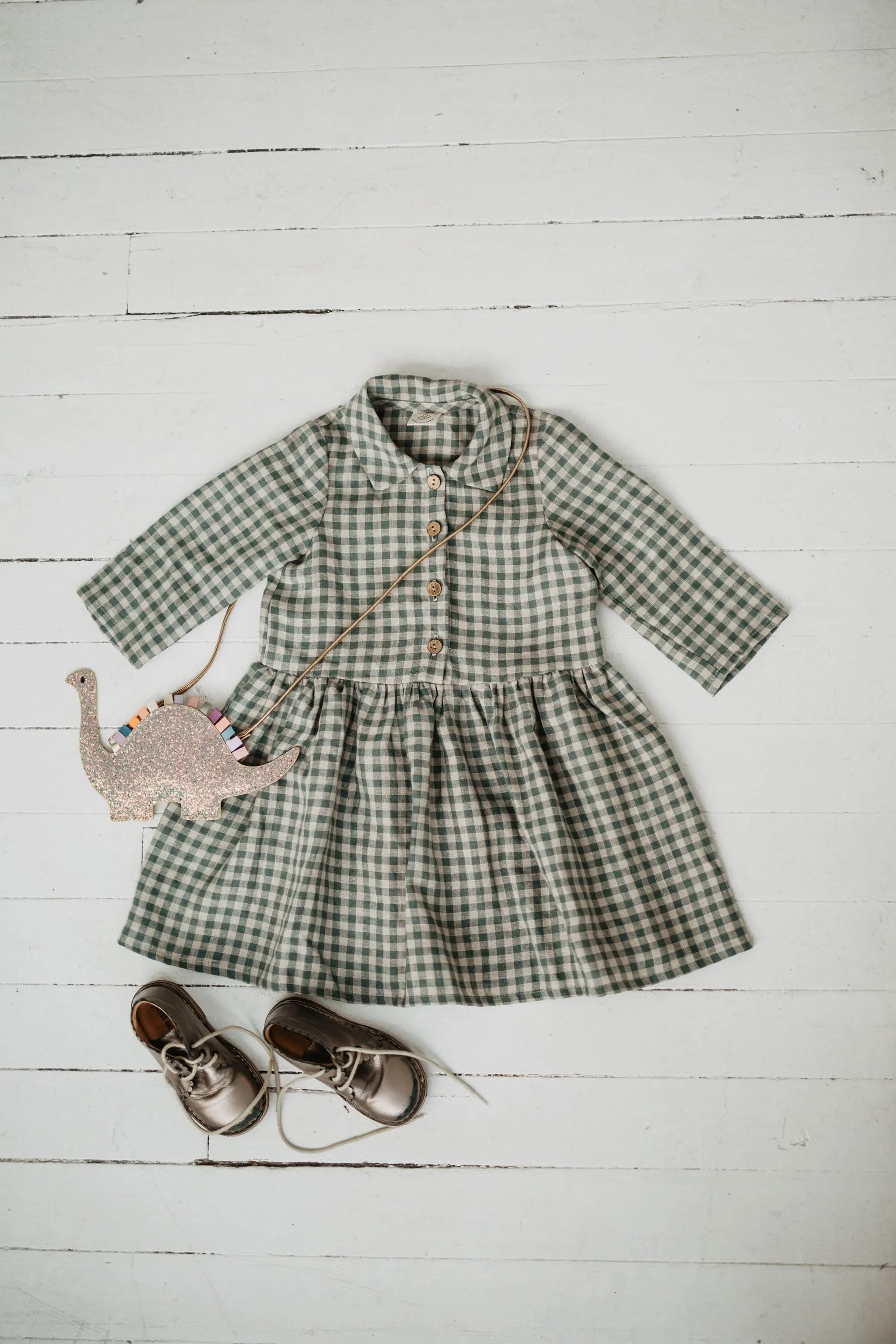 Medeina Girls Linen Dress | Multiple Colours