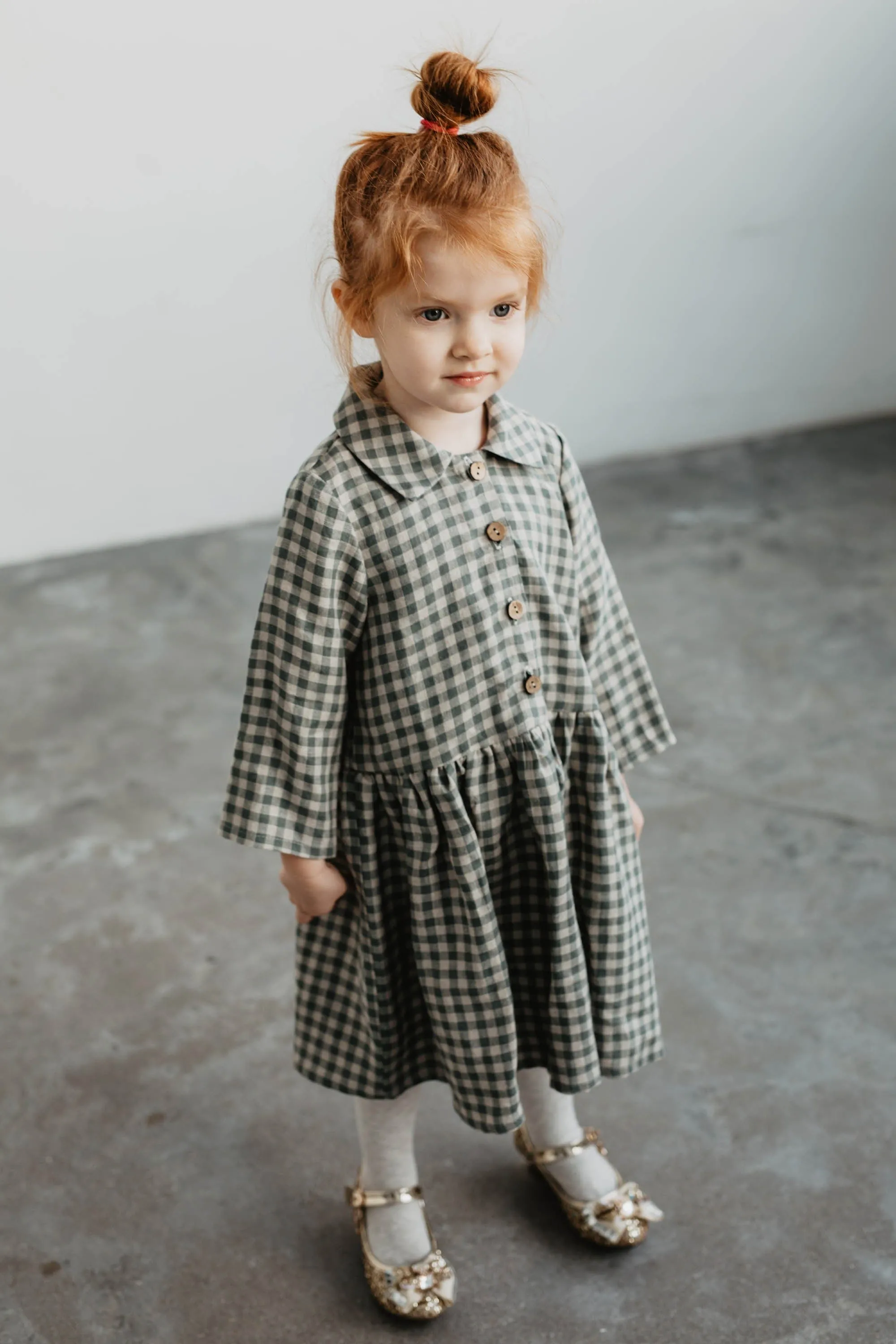 Medeina Girls Linen Dress | Multiple Colours