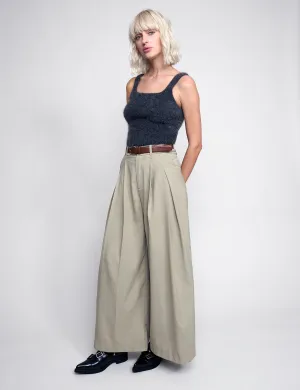 Mel Pleated Tan Pants-BESTSELLER