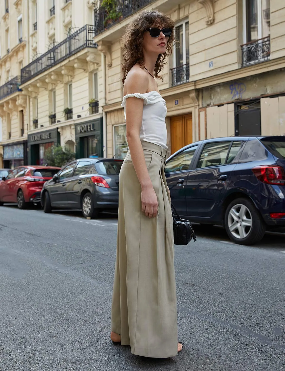 Mel Pleated Tan Pants-BESTSELLER