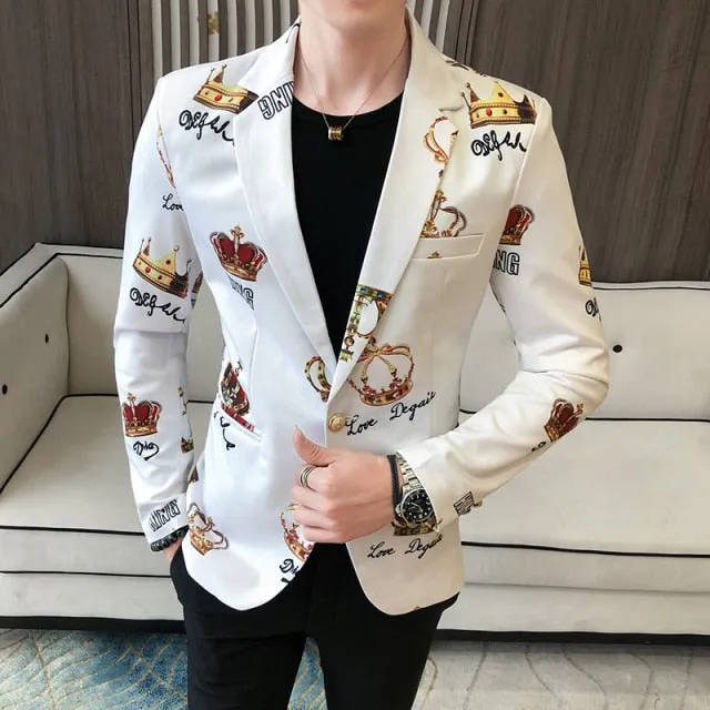 Men Blazer Spring New Colorblock Plaid Blazer Men Slim Casual Man Blazers Wedding Business Party