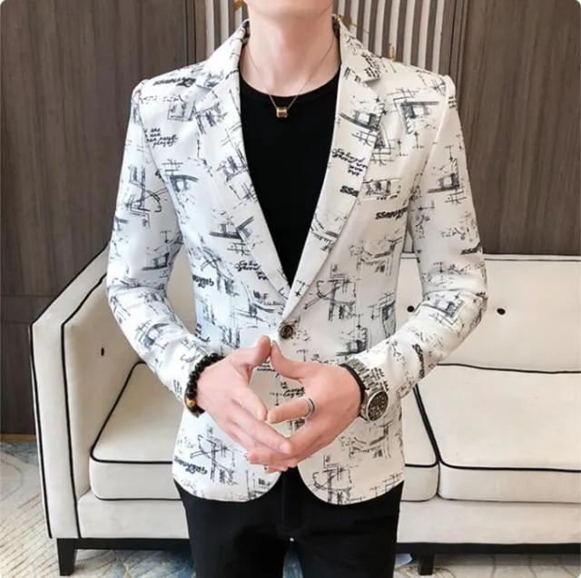 Men Blazer Spring New Colorblock Plaid Blazer Men Slim Casual Man Blazers Wedding Business Party