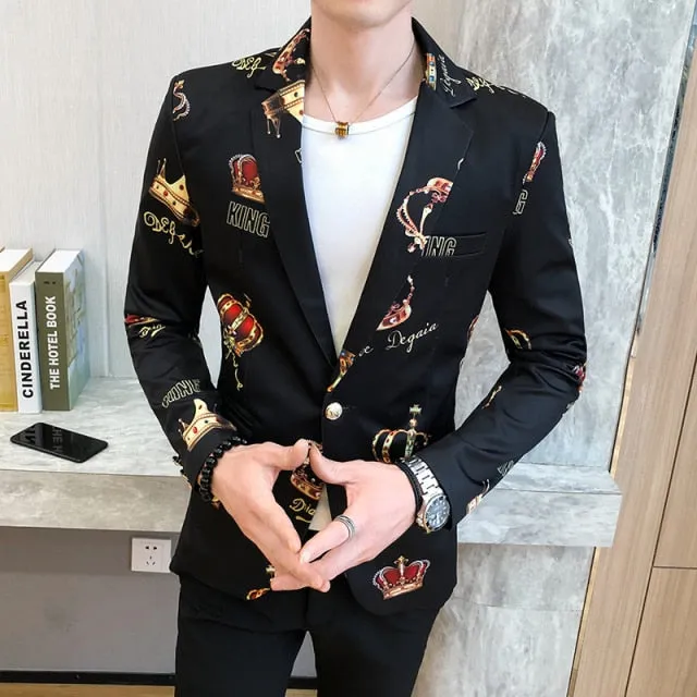 Men Blazer Spring New Colorblock Plaid Blazer Men Slim Casual Man Blazers Wedding Business Party