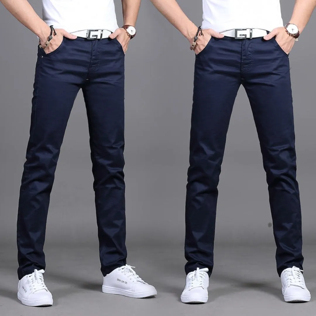 Men's Slim Fit Casual Pants | Mid Waist