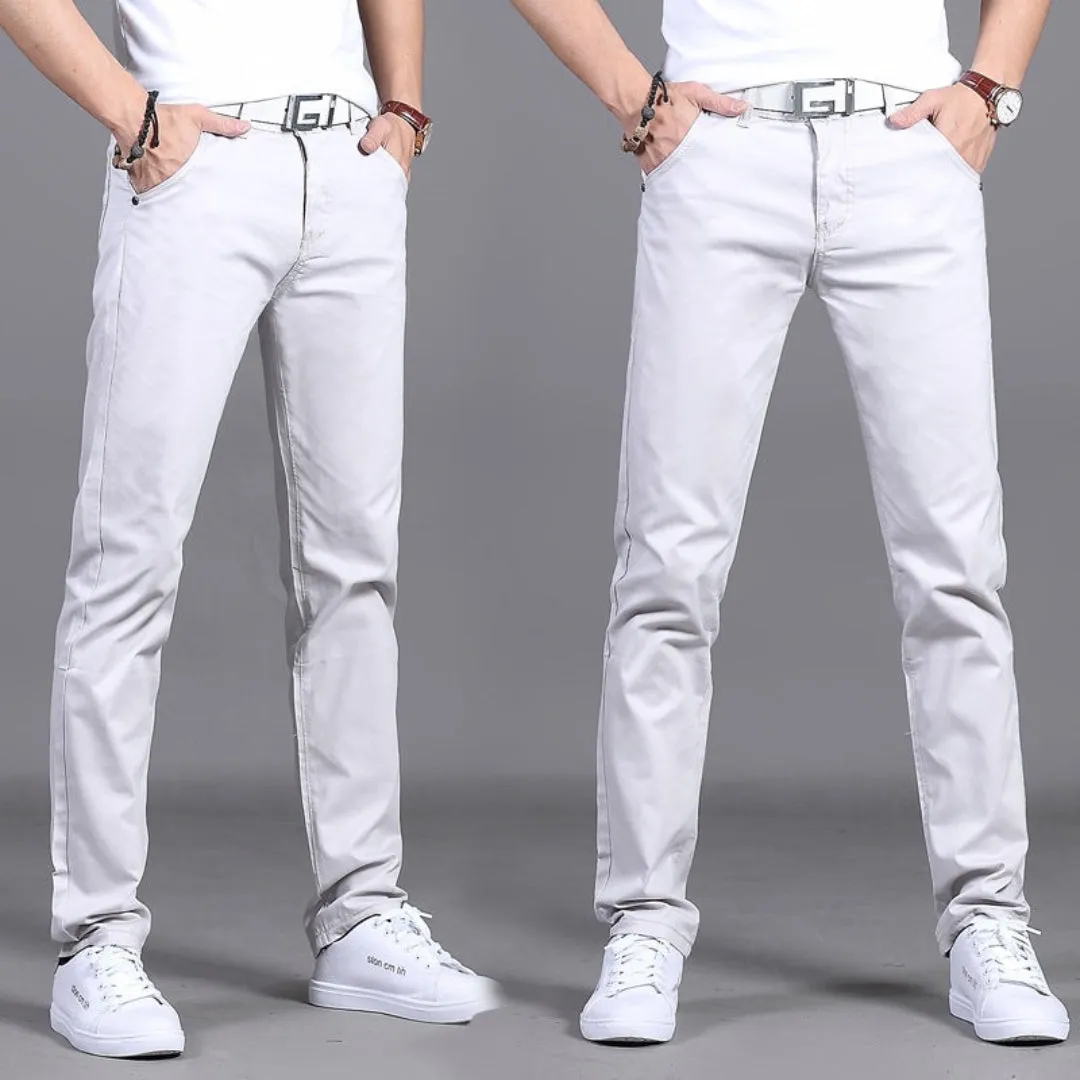 Men's Slim Fit Casual Pants | Mid Waist
