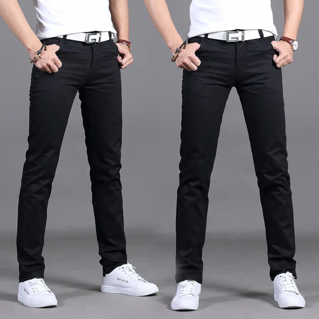 Men's Slim Fit Casual Pants | Mid Waist