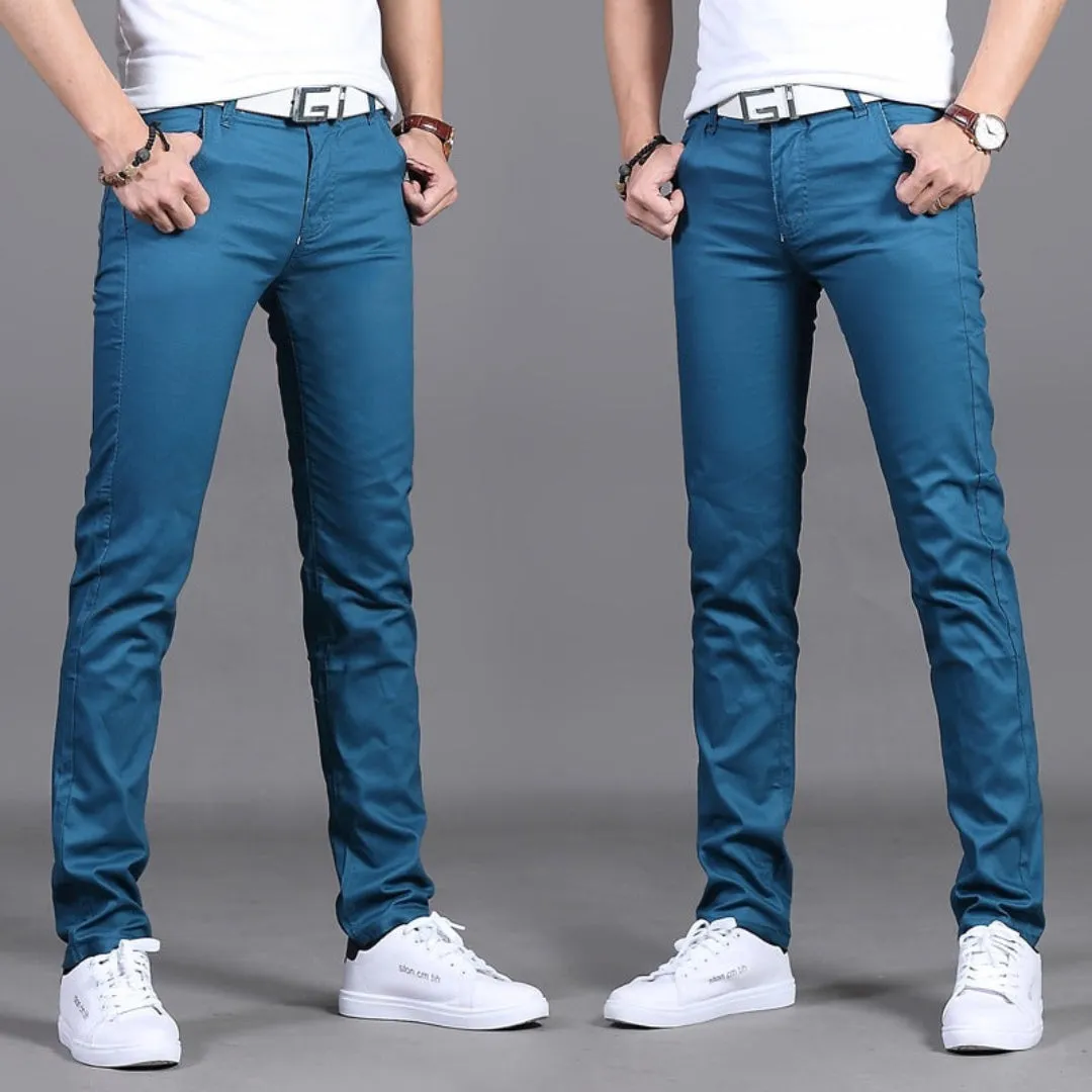 Men's Slim Fit Casual Pants | Mid Waist