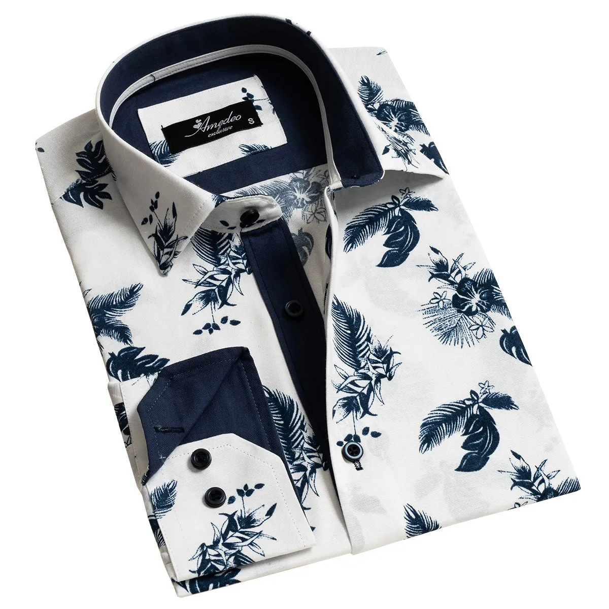 Mens Slim Fit Designer Dress Shirt - tailored Cotton Shirts for Work and Casual Wear