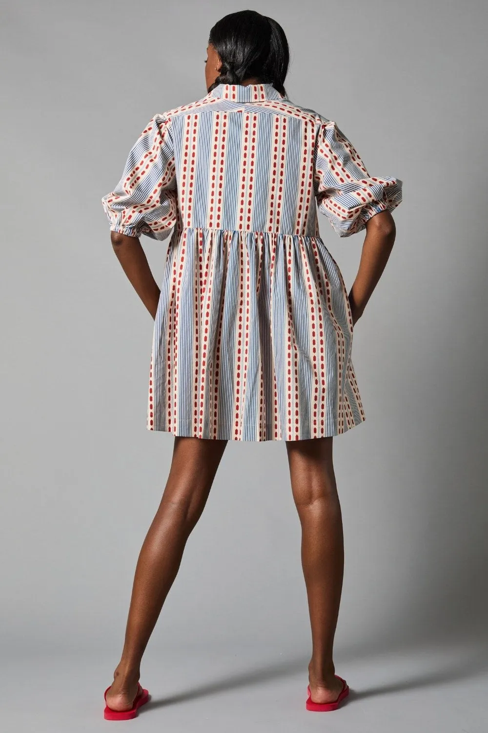 Mini Tucked Sleeve Shirtdress