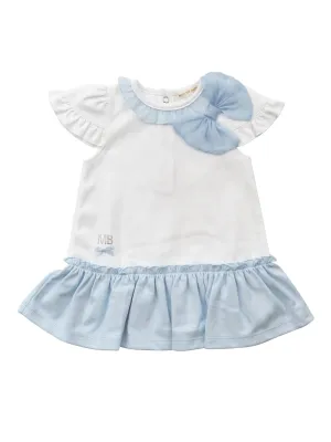 Mintini Baby Blue & white tulle bow dress