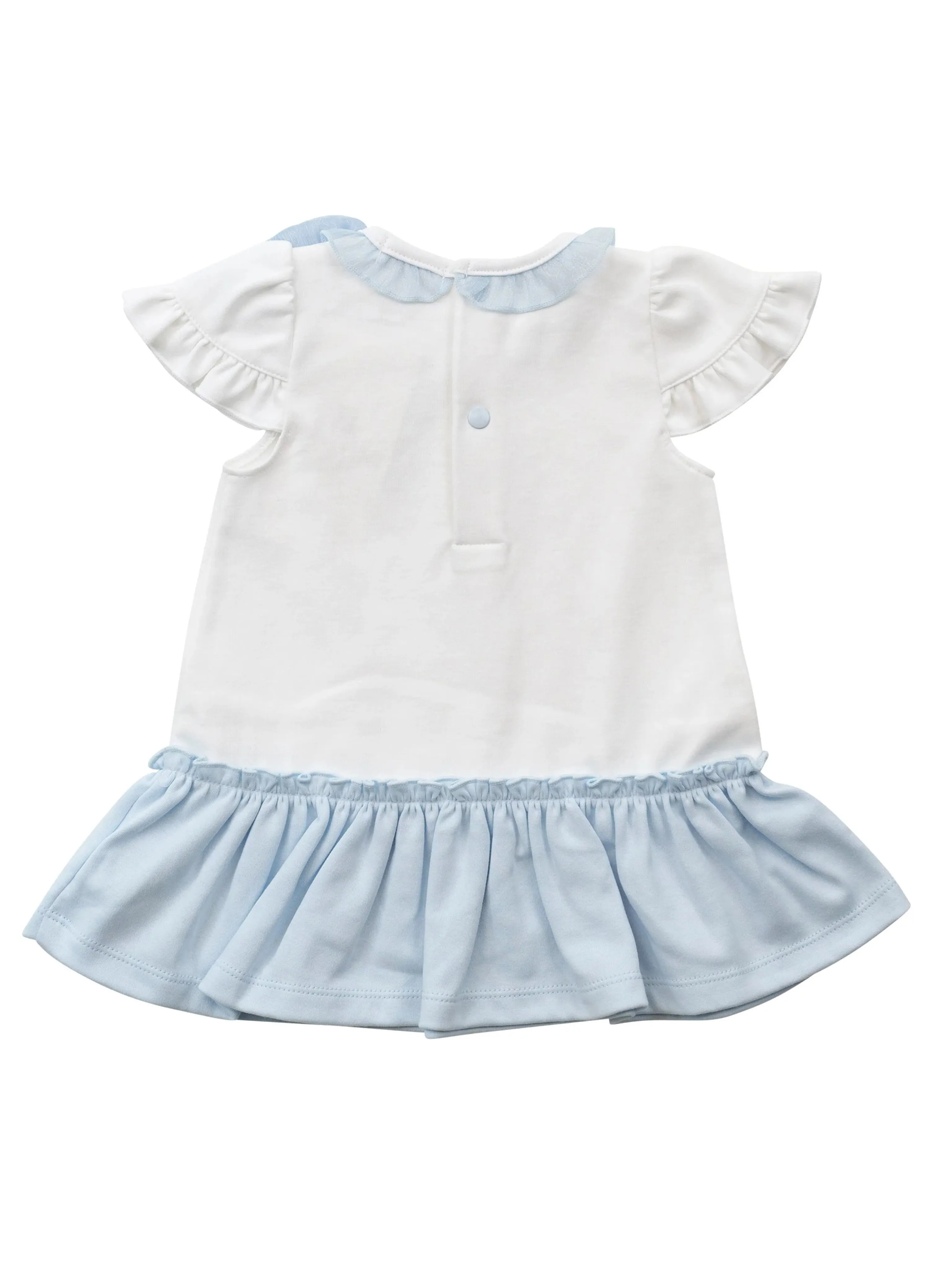 Mintini Baby Blue & white tulle bow dress