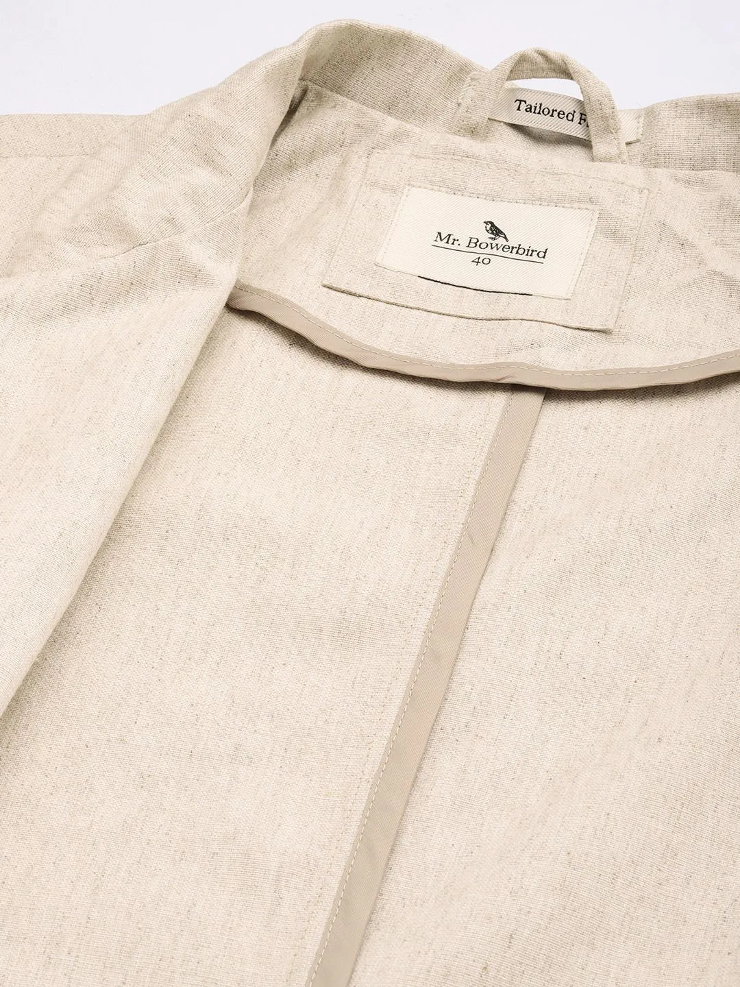 Mr Bowerbird Built Up Collar Full Zipper Tailored Fit Casual Blazers