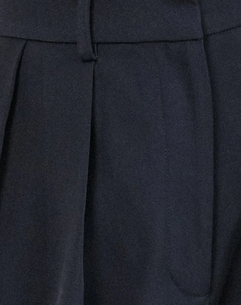 Nala Wide Leg Pleated Trouser in Tailoring Navy