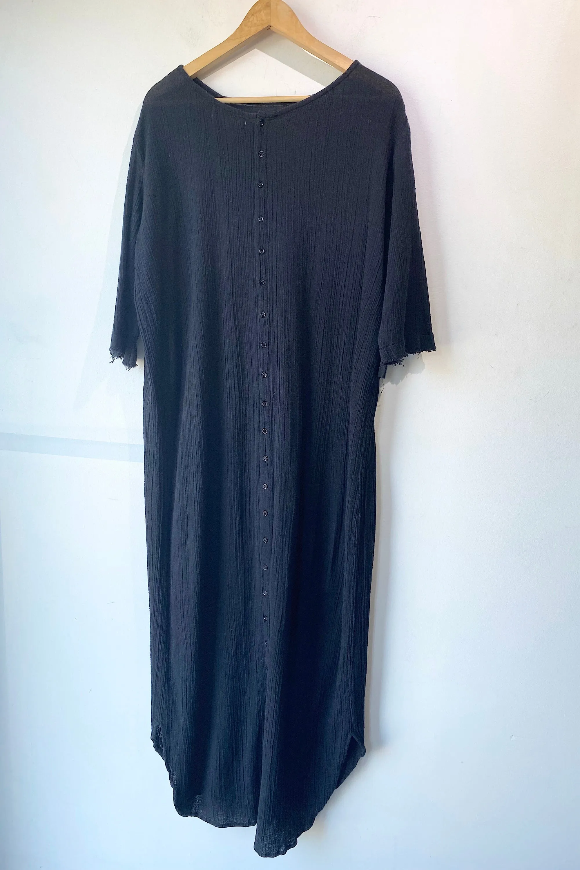 Namche Bazaar Black Cotton Midi Dress