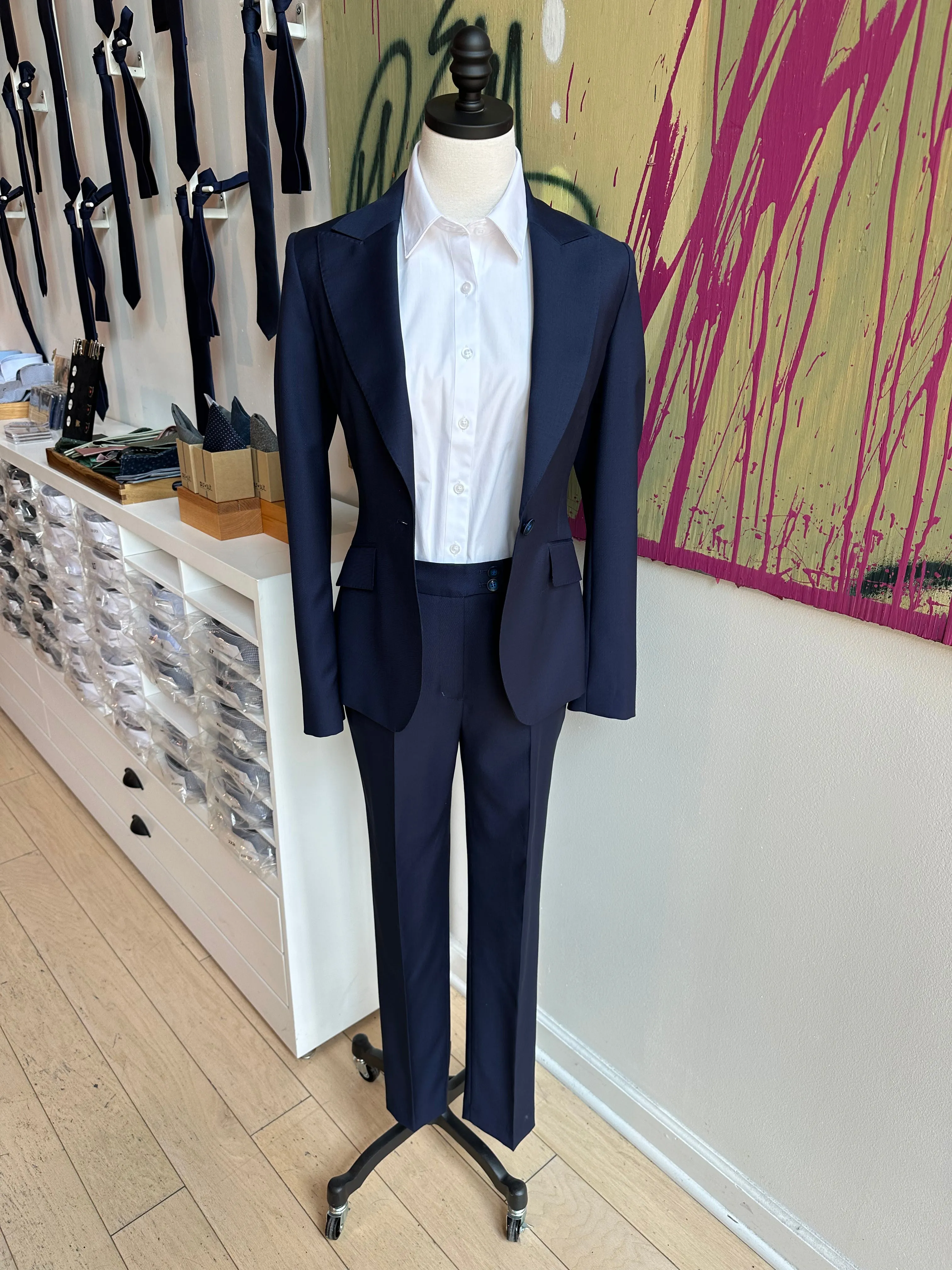 Navy Feminine Cut Premium Suit Coat