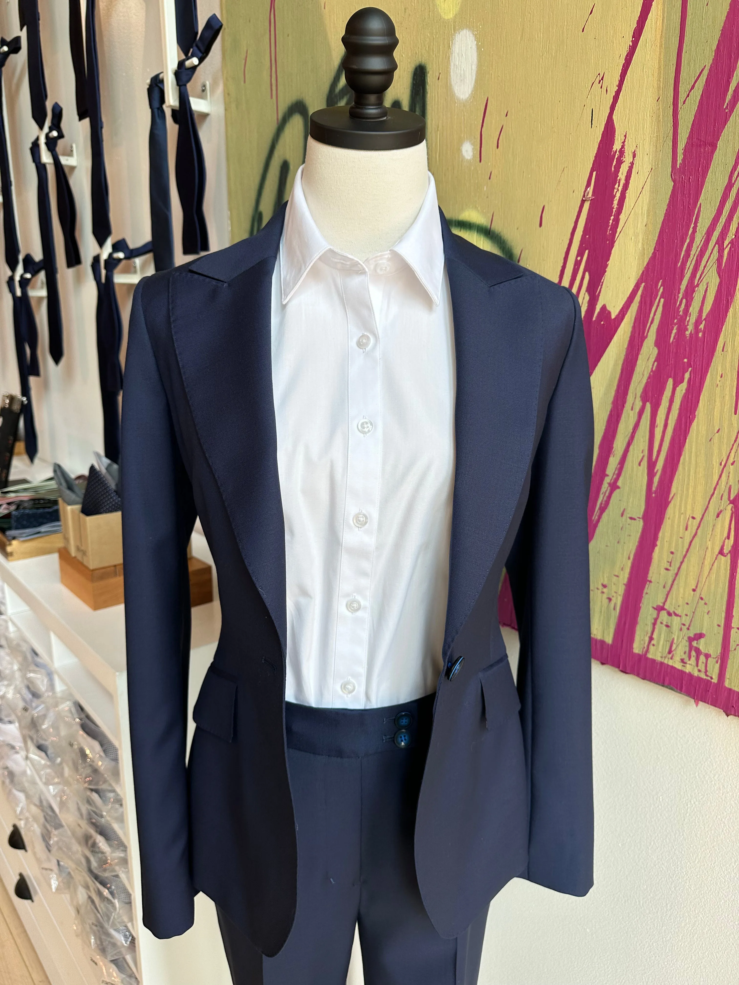 Navy Feminine Cut Premium Suit Coat