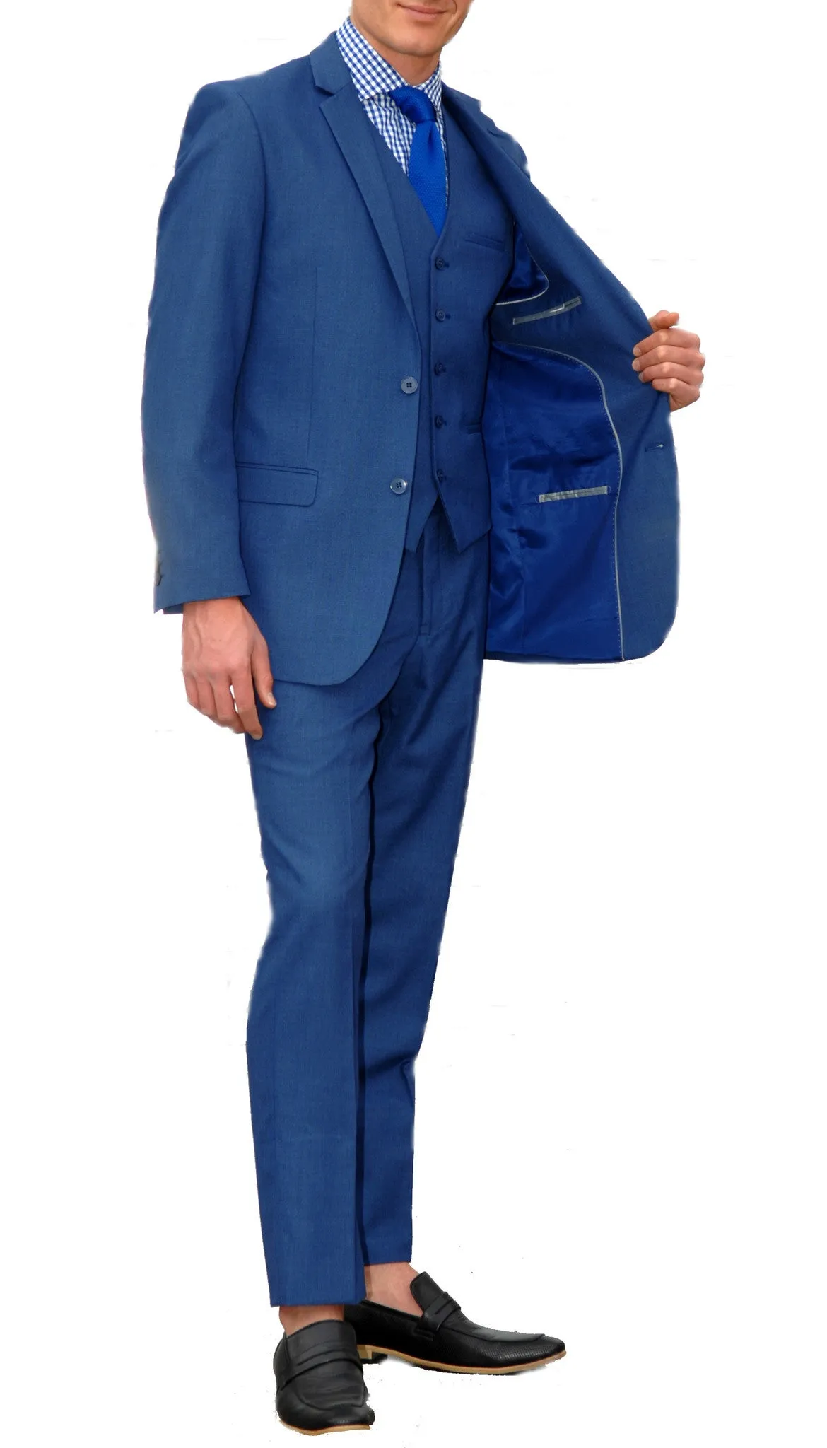 New Blue Slim Fit Suit - 3PC - JAX