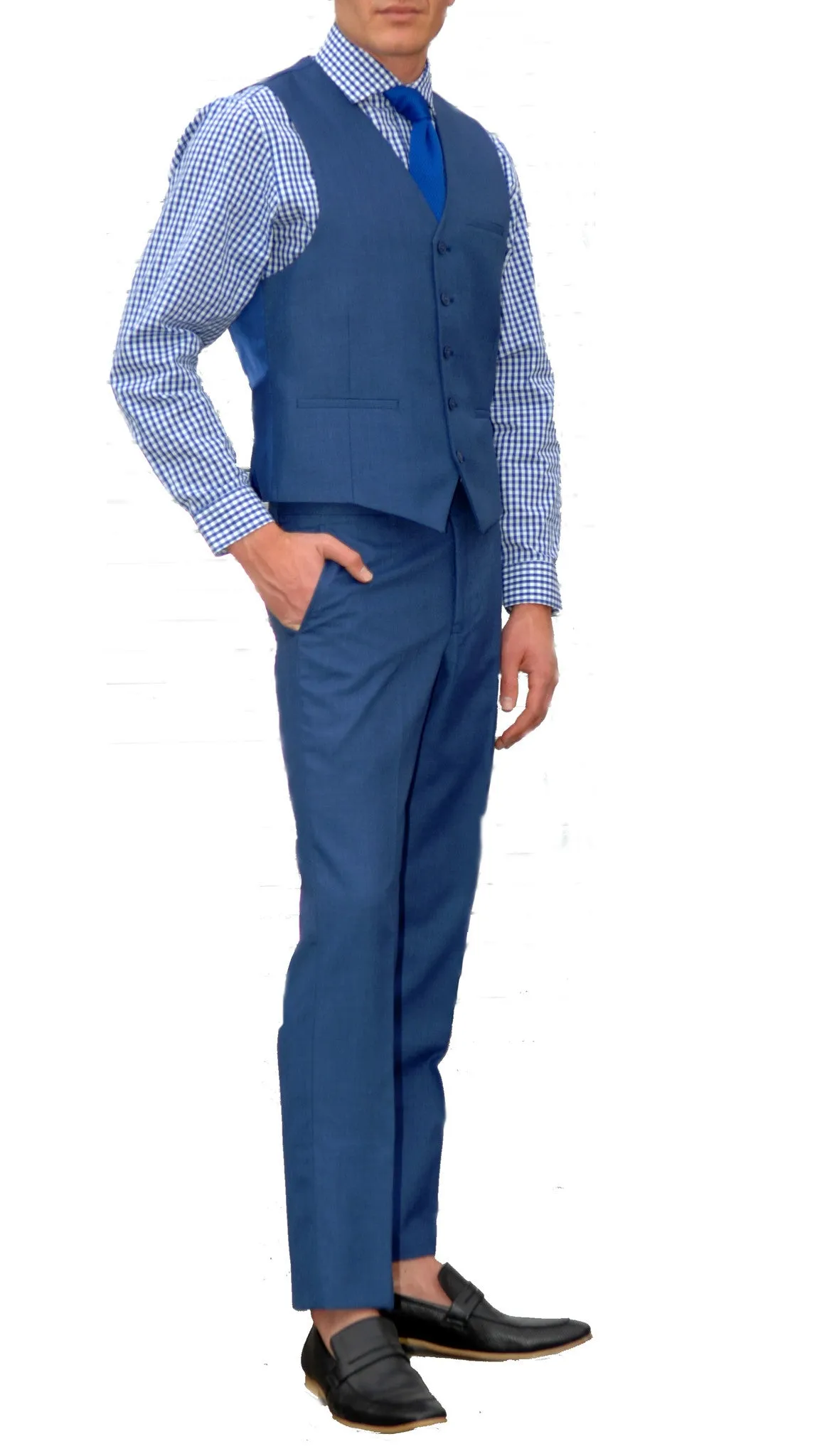New Blue Slim Fit Suit - 3PC - JAX