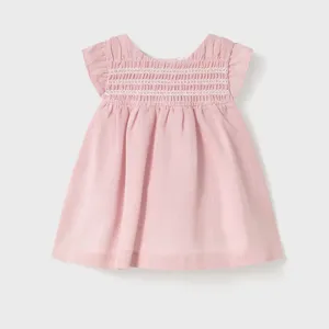 New In Mayoral Girls Natural Pink Dress
