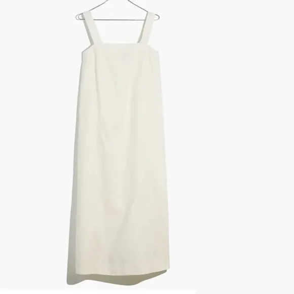 New Madewell Linen Cotton Princess Seamed Midi Dress Large