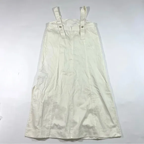 New Madewell Linen Cotton Princess Seamed Midi Dress Large