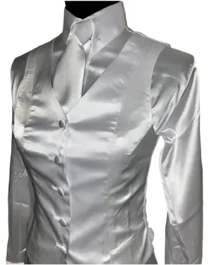New, MTC, White Silk Vest