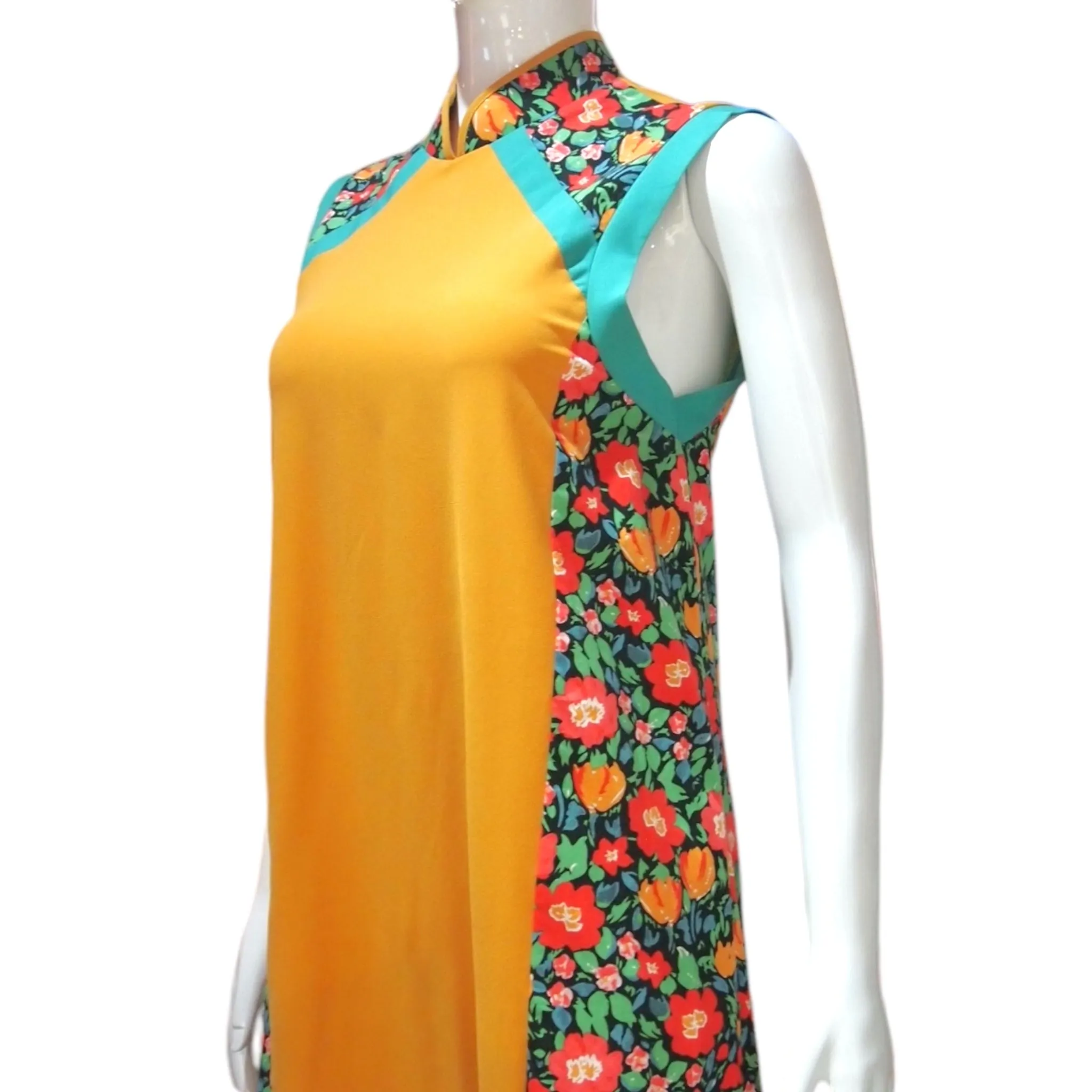 NOSTALGIC FLORALS - HANDMADE MODERN SILK COTTON CHEONGSAM SHIFT DRESS