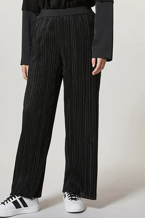 OBLUNGO PLEATED JERSEY PALAZZO TROUSERS