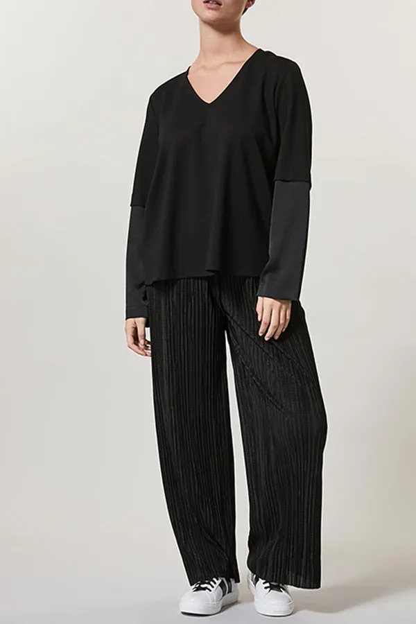 OBLUNGO PLEATED JERSEY PALAZZO TROUSERS