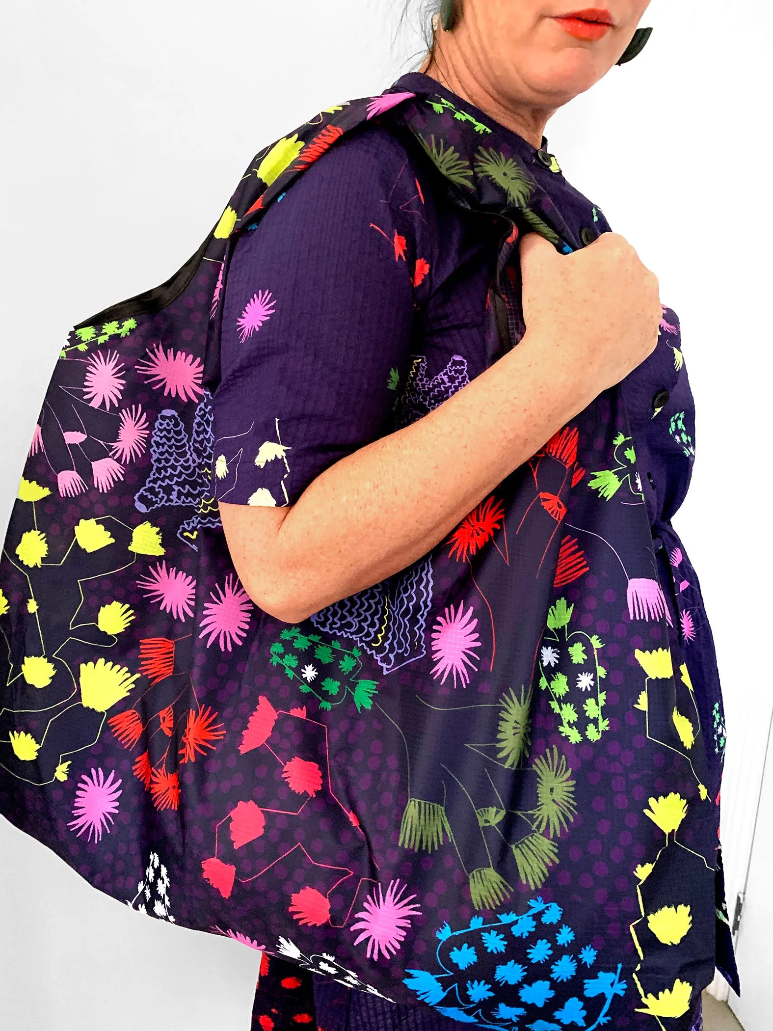 Orchid Cacti Glow 100% seersucker cotton dress with tie