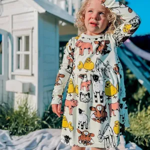 Organic Cotton Kids Dress | Farmyard