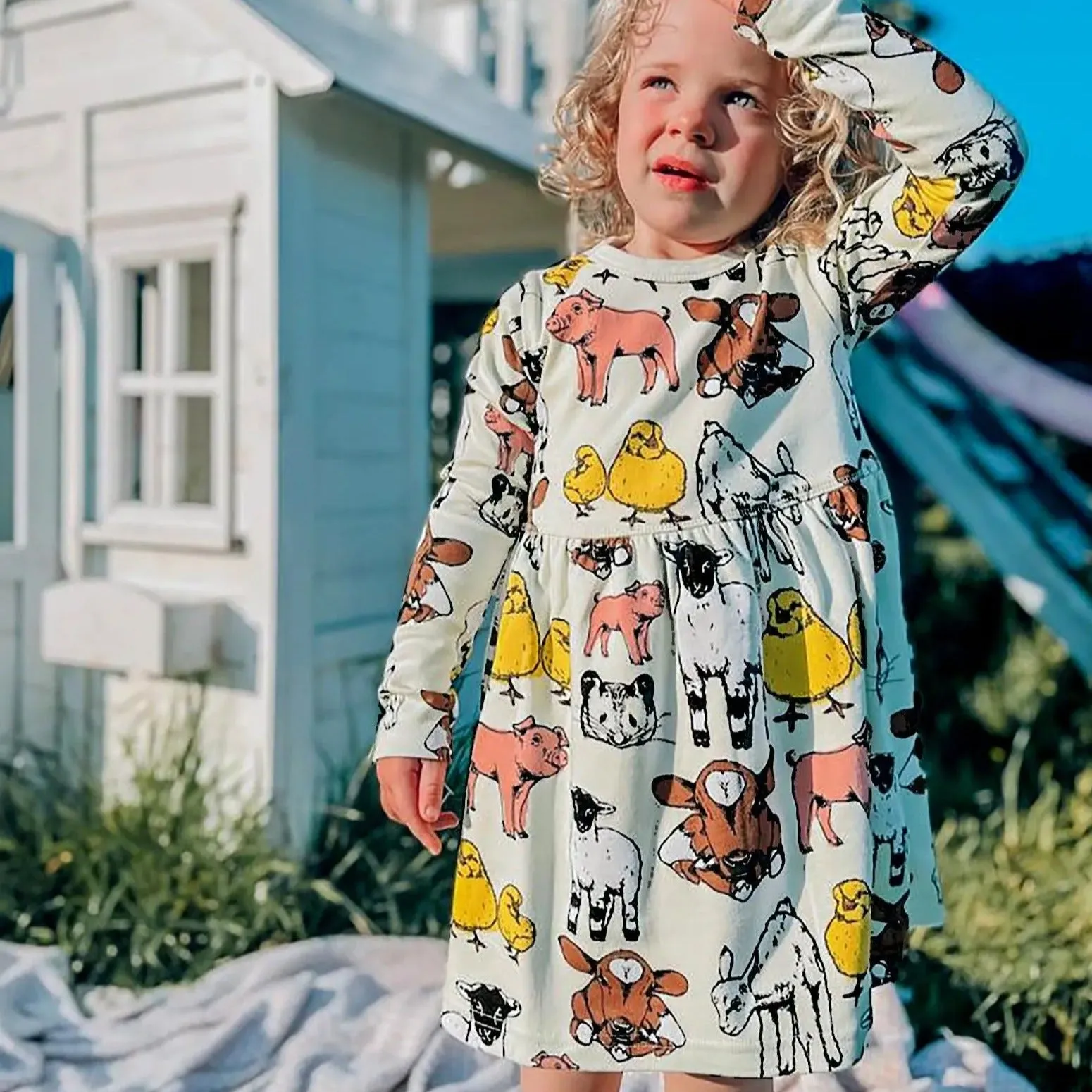 Organic Cotton Kids Dress | Farmyard