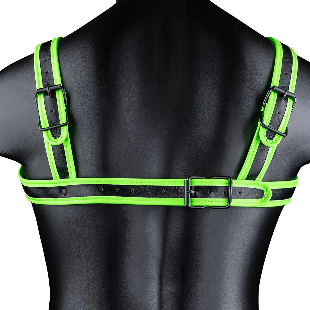 Ouch! Glow In The Dark Bulldog Buckle Harness /XL