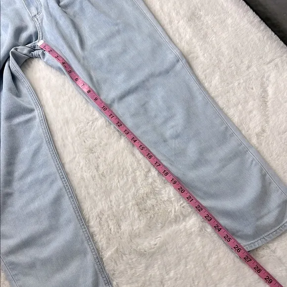 PAIGE Pleated High Rise Trouser Jeans Denim Pant Lightwash Cuff Tapered Leg 28