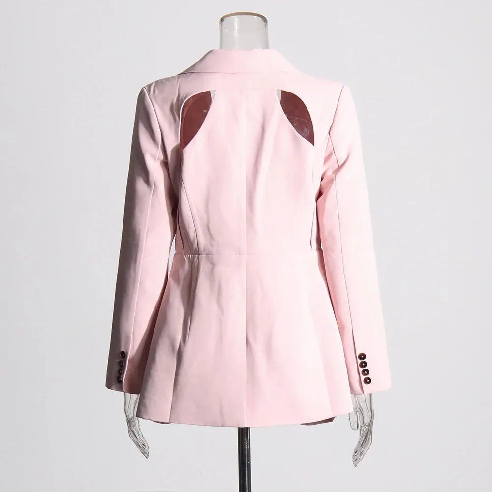 Patchwork Button Slim Blazer