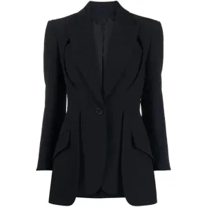Patchwork Button Slim Blazer