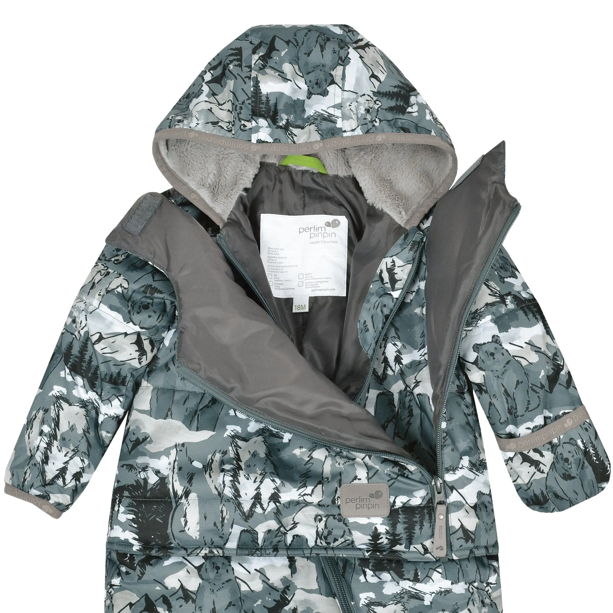 Perlimpinpin One-Piece Baby Snowsuit - Bears