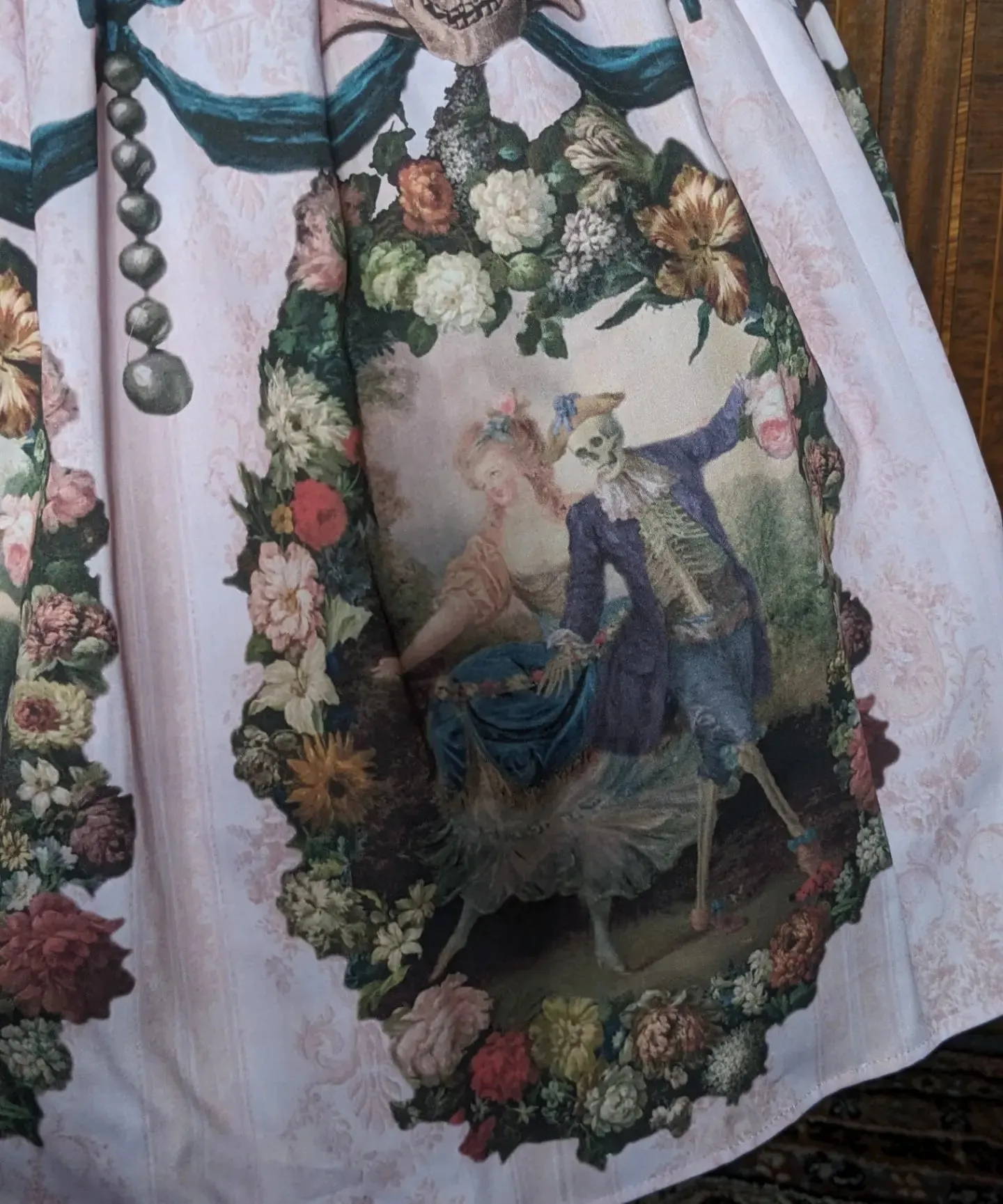 Pink cotton rococo  Dance macabre