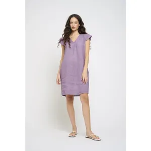 Pistache Cap Sleeve Linen Dress