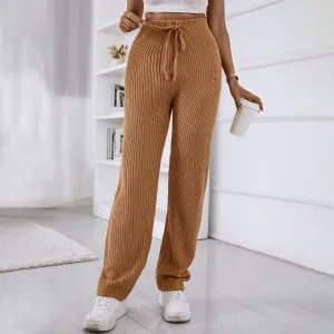 popular New autumn and winter women's clothing, popular in , casual home, high waist, slim fit, solid color elastic woolen trousers, spot