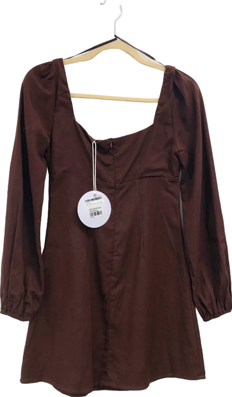 Princess Polly Brown Long Sleeve Dress UK 8