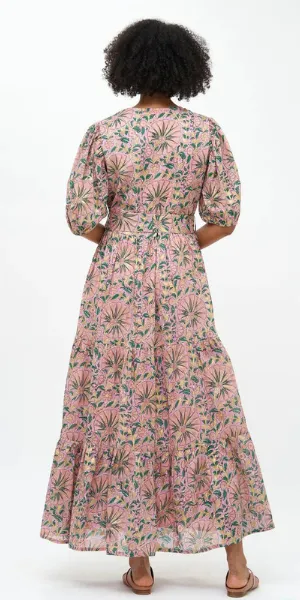Puff Sleeve Maxi in Ankara Rose