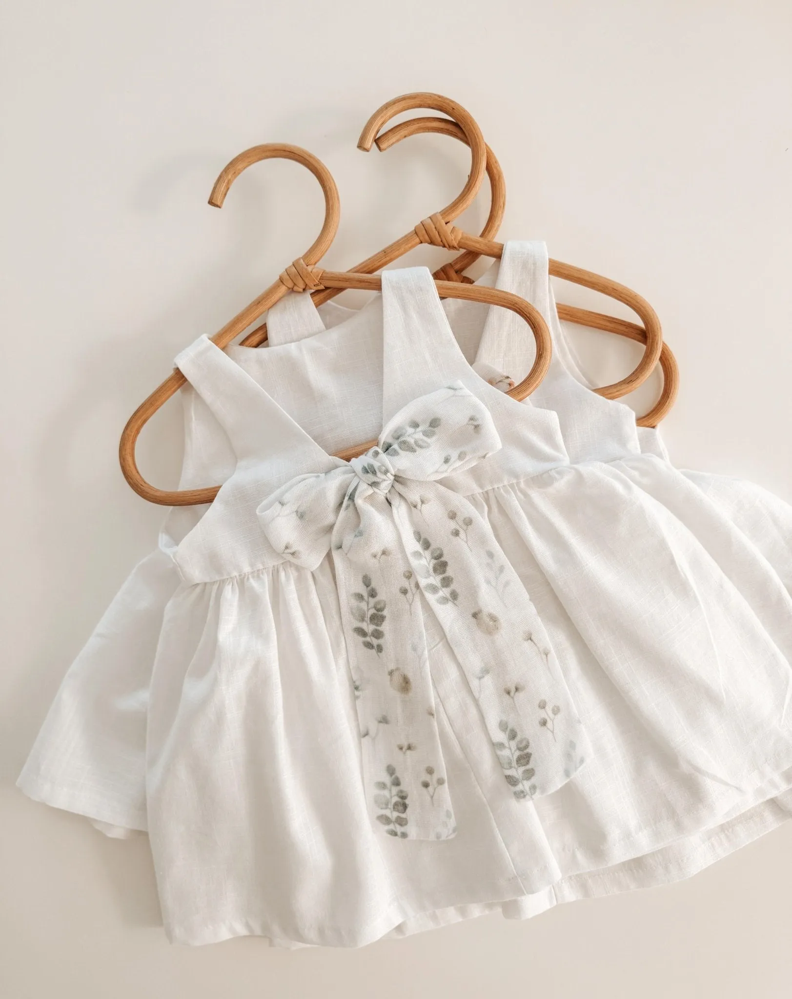 Pure Linen Botanic Bow Girls Dress