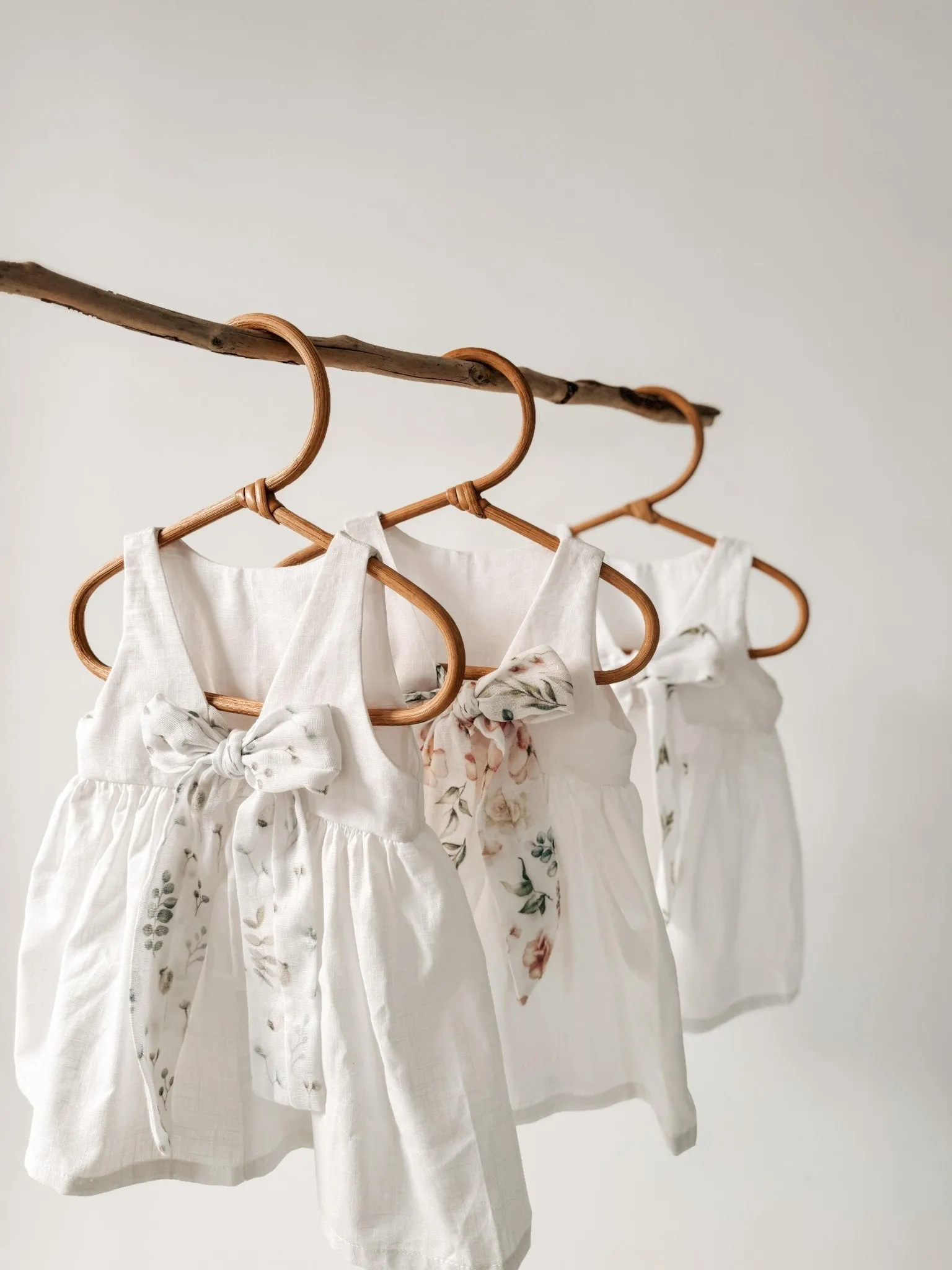 Pure Linen Botanic Bow Girls Dress
