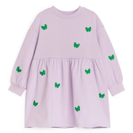 Purple Embroidered Butterfly Dress