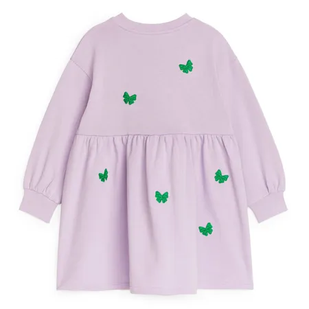 Purple Embroidered Butterfly Dress